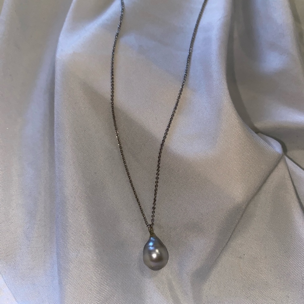 Rare Handmade Hawaiian Tahitian Pearl silver necklace